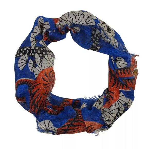 Gucci Multicolor Silk Blend Bengal Tiger Print Scarf in Box - Picture 6 of 6